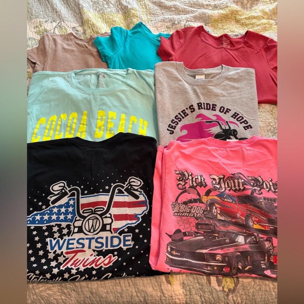 Seven shirt bundle! Size small Hot Rods Motorcycle and more!